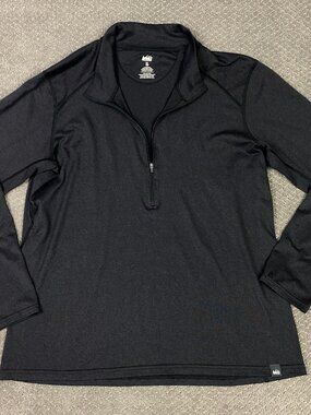 REI Lightweight Base Layer Half Zip Pullover Mens XL Charcoal Gray 1/2 1/4 Co-Op